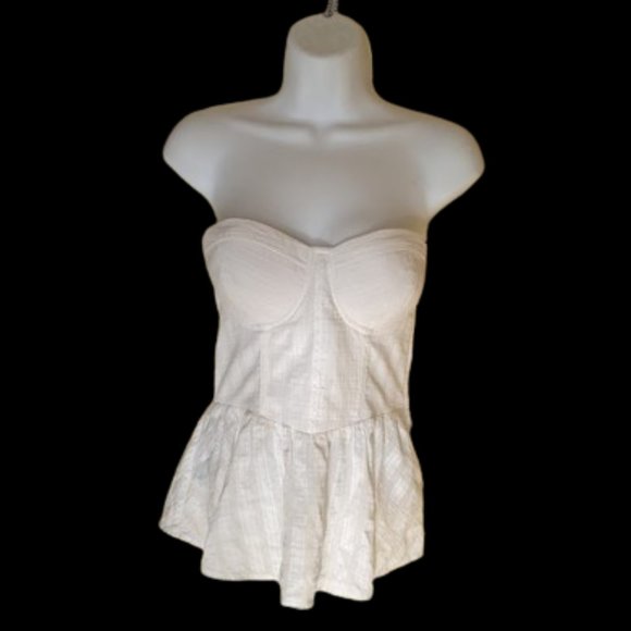 GUESS White Corset Bustier Top Size 8 - Picture 2 of 5